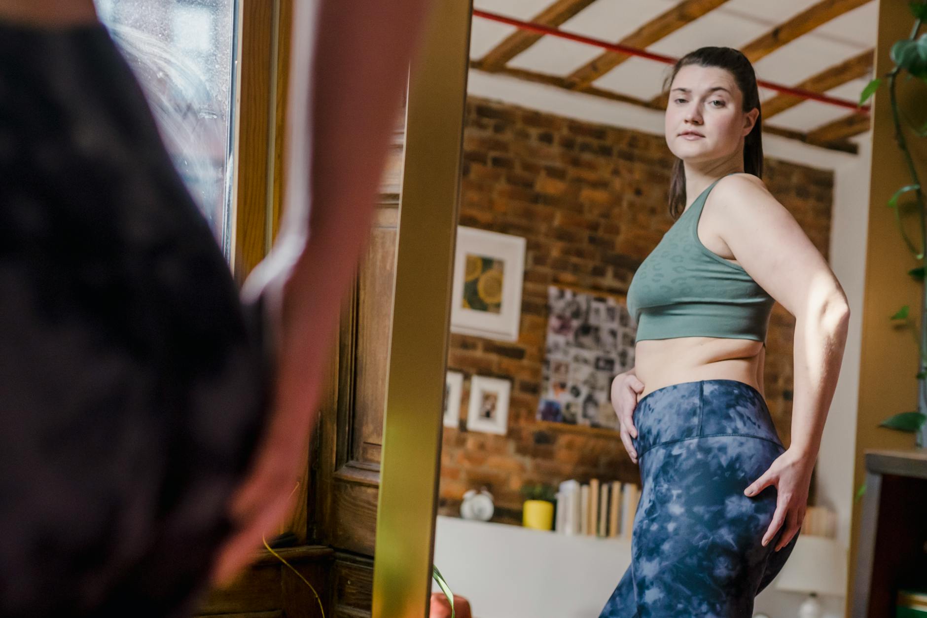 woman in front of the mirror